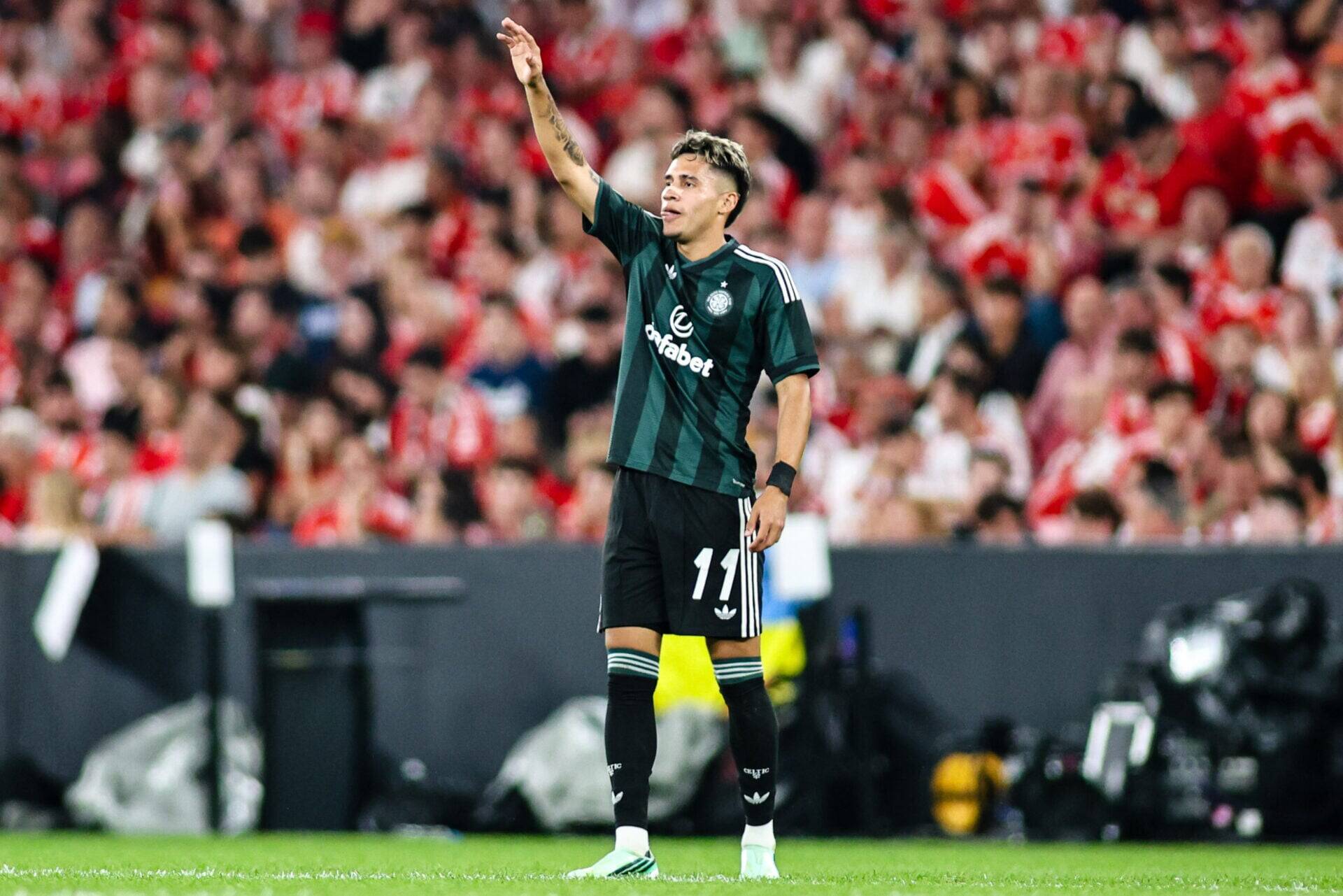 What do the numbers say when Kasper Hogh and Camilo Duran play as central strikers for Celtic?