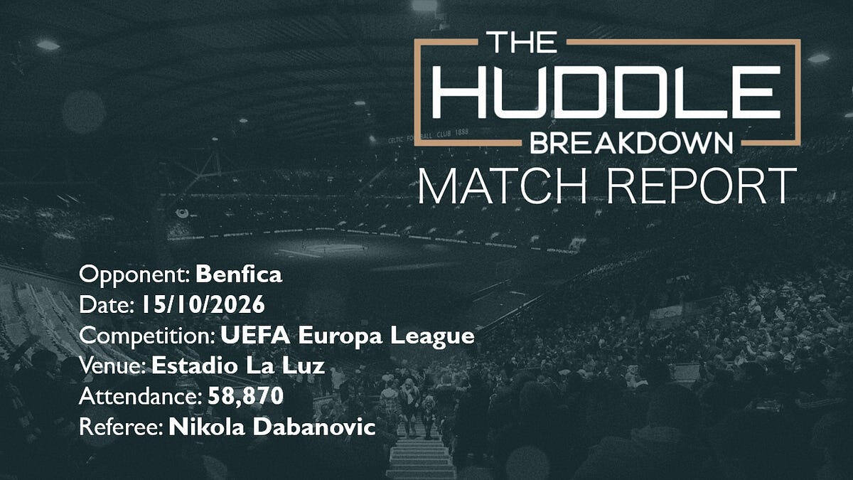 Benfica 4, Celtic 1 &ndash; Europa League &ndash; 15th October 2026