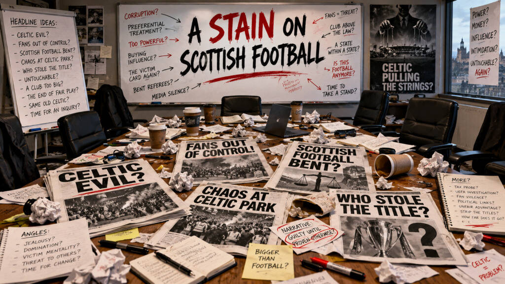 Bitter anti-Celtic hack talks about a “stain on Scottish football.” He should know.