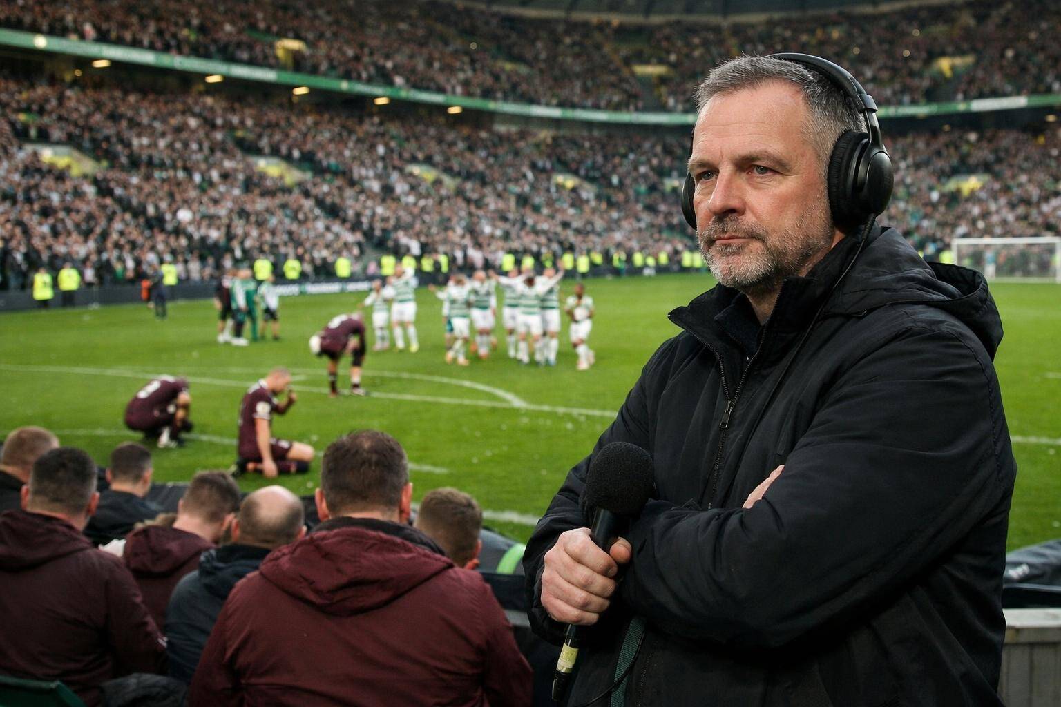 Hearts-daft BBC broadcaster Martin Geissler calls out the Jambos’ vile songbook at Celtic Park – it’s a pity none of the Ibrox-facing broadcasters will do the same…