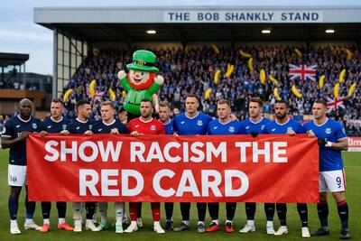 Only Raynjurz fans could show racism the red card by singing racist songs about Celtic fans directly after Only Raynjurz fans could show racism the red card by singing racist songs about Celtic fans directly after
