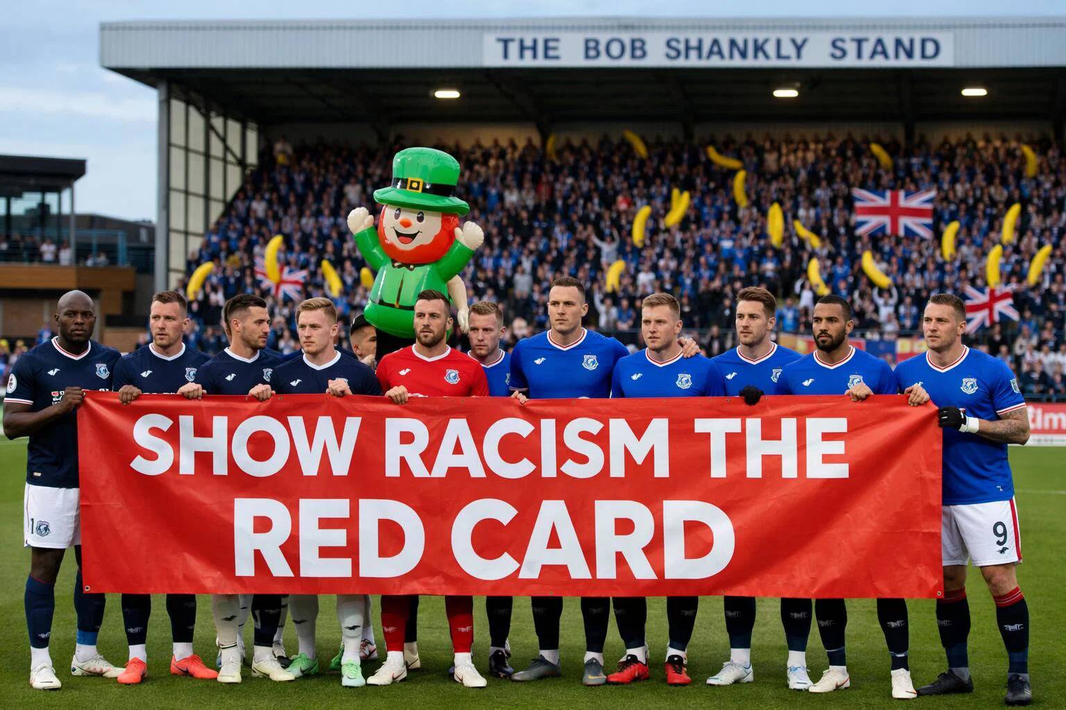 Only Raynjurz fans could show racism the red card by singing racist songs about Celtic fans directly after
