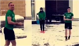Video: Kieran Tierney and Scott Brown Harass Cameraman With Snowballs Video: Kieran Tierney and Scott Brown Harass Cameraman With Snowballs