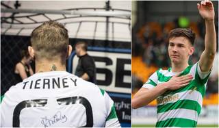 Kieran Tierney Salutes Conor McGregor After He Wore the Defender’s Celtic Shirt in Training Kieran Tierney Salutes Conor McGregor After He Wore the Defender’s Celtic Shirt in Training