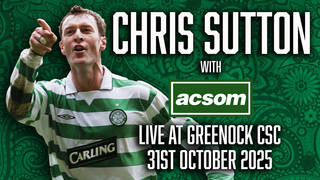 Join CHRIS SUTTON with A Celtic State of Mind and be in with a chance of winning a Celtic jersey signed by the treble-winning legend